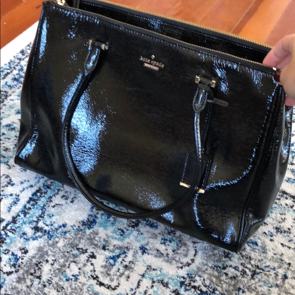 Kate Spade work tote or purse stunnin black patent